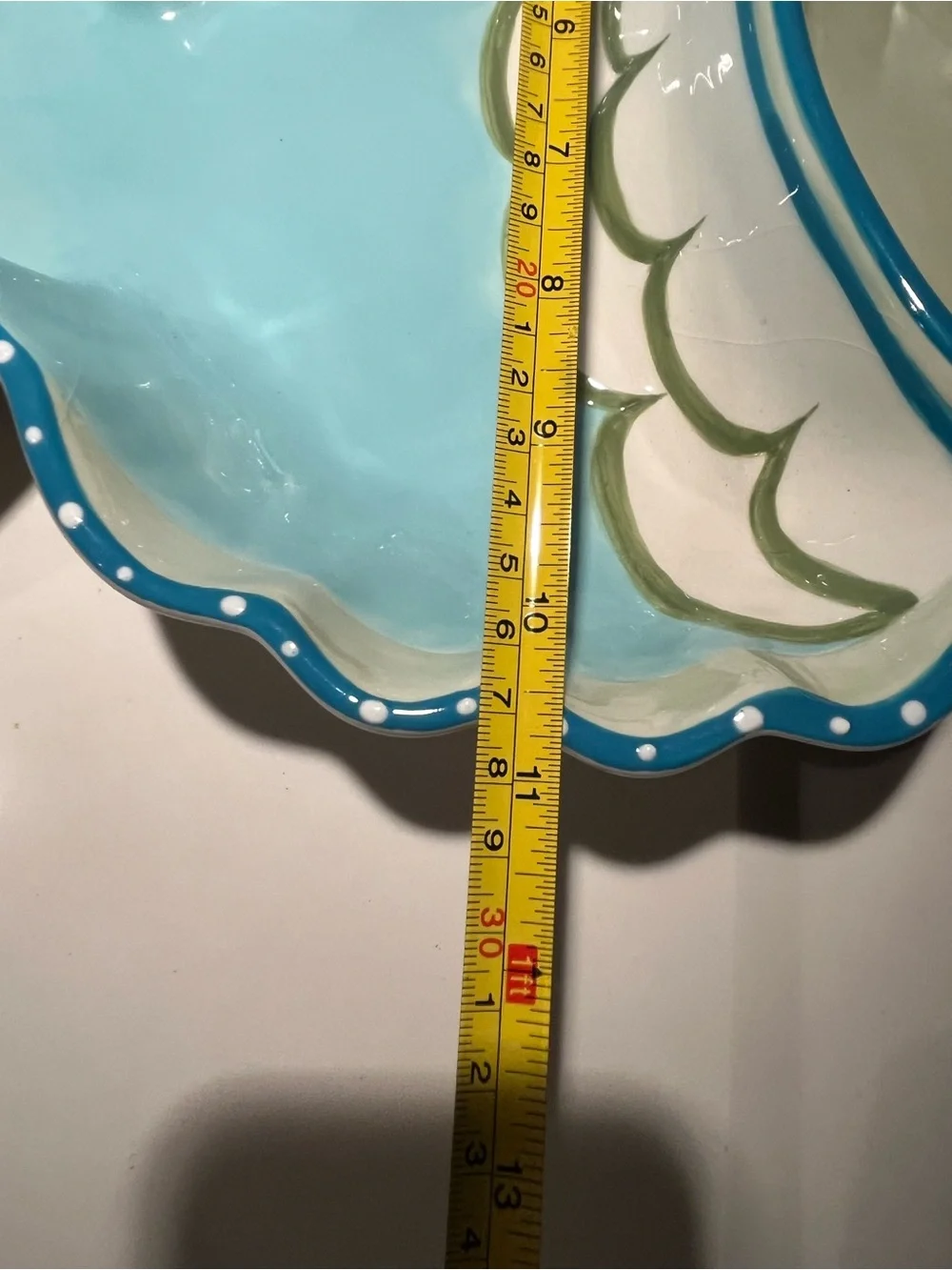 Fabulous green and blue fish serving dish. Hannabells by Johnna Elstob.